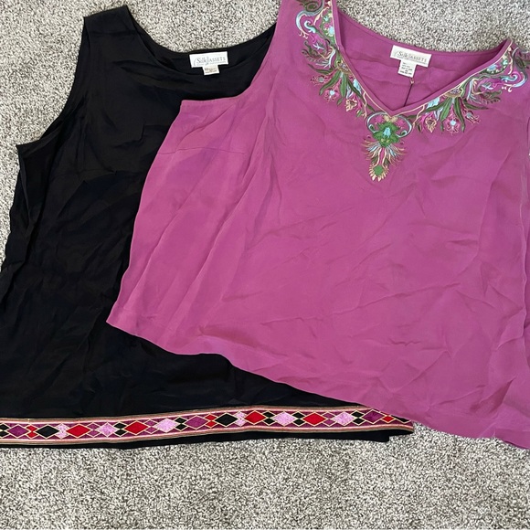 Diane Von Furstenberg Tops - Two 100% Silk & Embroidered Tops by Diane von Furstenberg, Vintage, 2X and 3X